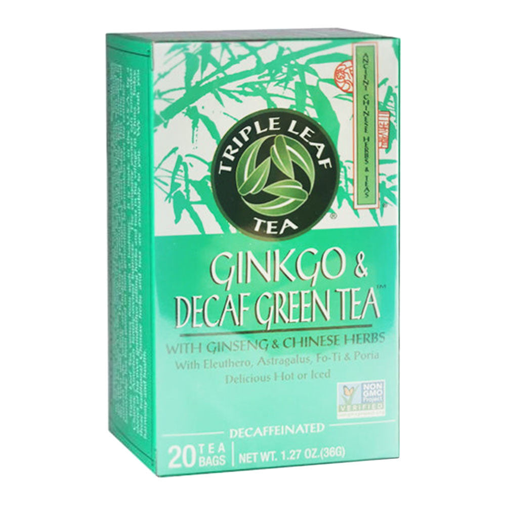 Triple Leaf Tea Ginkgo And Decaf Green Tea, 20 Ea